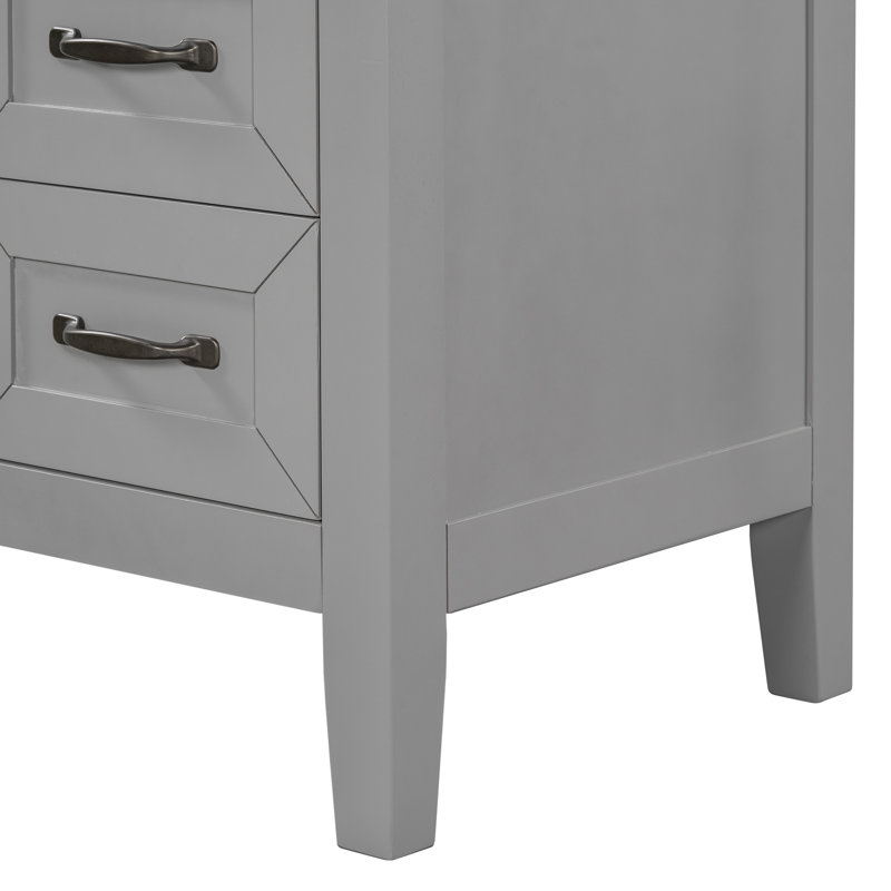 Meuble-lavabo 36 po sans lavabo, base d'armoire seulement, armoire de salle de bain avec tiroirs, structure solide et panneau de fibres à densité moyenne