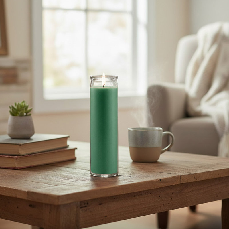 Grande bougie en verre non parfumée Haight - bleu sarcelle - ensemble de 6, Bleu sarcelle