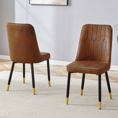 Suede-Like Velvet Dining Chair Set (Two-Pack) Metal Legs,Dinning Chairs