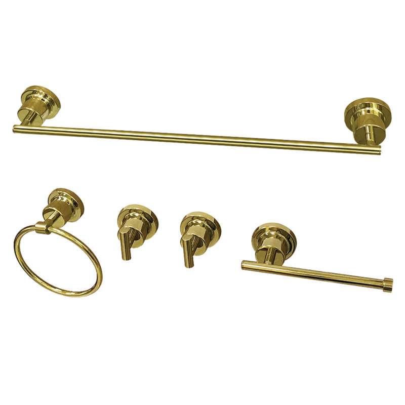 Kingston Brass Concord 5-Piece Bathroom Hardware Set, Polished Brass