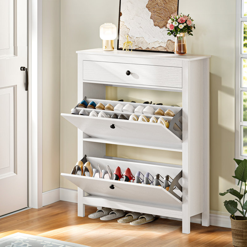  Armoire de rangement pour chaussures 16 paires avec tiroir