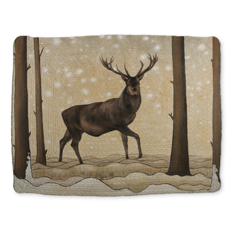 Rustic Deer Placemat - Roe Deer Winter Scene | Home Decor