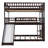Full-Over-Full-Over-Full Triple Bed with Built-in Ladder and Slide , Triple Bunk Bed with Guardrails, Espresso-533777762