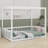 Canopy Frame Floor Bed With Fence, Guardrails-728767834-728767829