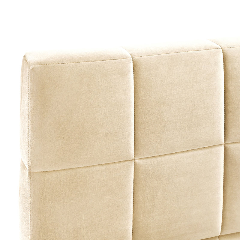 Full Size Upholstered Daybed/Sofa Bed Frame-Beige, Velvet, Beige
