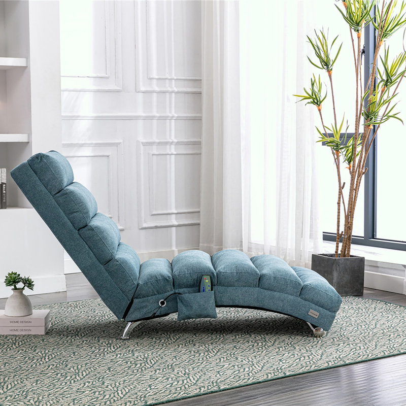 Chaise longue rembourrée Laquasia, Polyester bleu