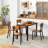 5 Piece Industrial Dining - Space Saving Rustic Brown Table And Chairs For 4 People Rectangular Included Brown, Saving,