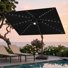 Parasol rectangulaire en porte-à-faux à DEL 12 pi x 9 pi avec base lestée