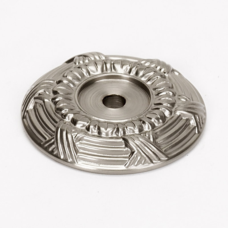Ribbon And Reed Brass Back Plate, Satin Nickel