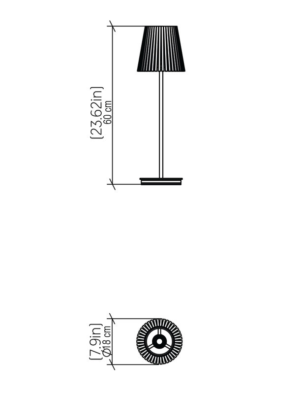 Lampe de table en panneau de fibres à densité moyenne Living Hinges, H 23,62 po x l 7,9 po x P 7,9 po, Cappuccino biologique
