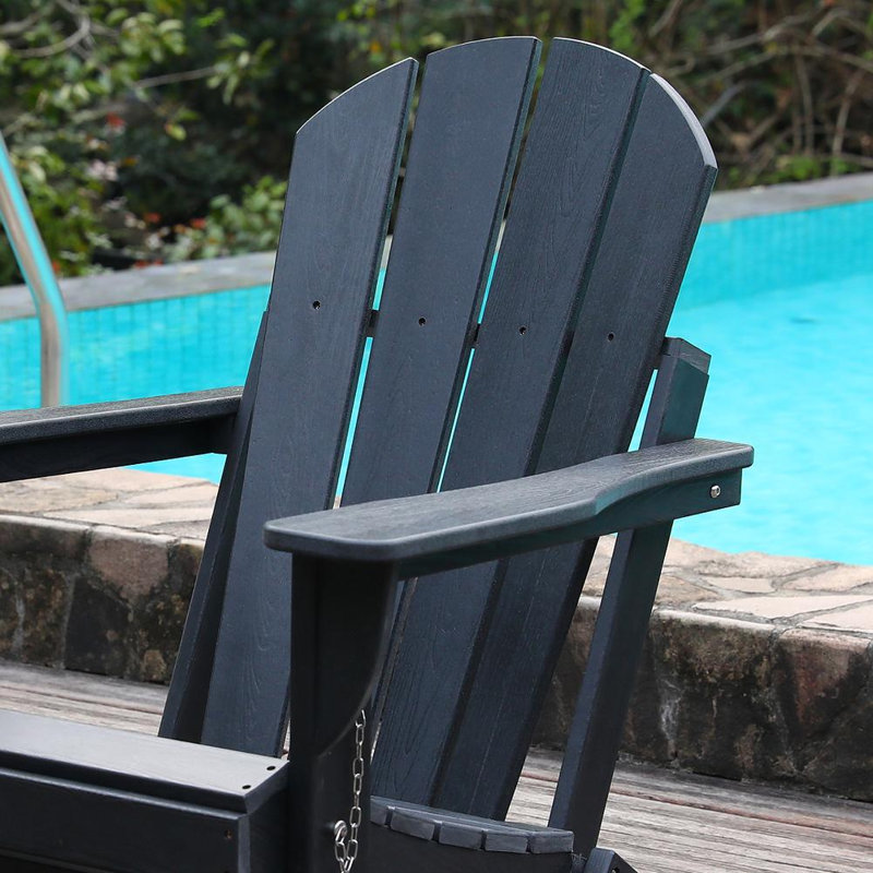 Chaise pliante d'extérieur Adirondack, Noir
