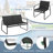 4 PCS Patio Furniture Set Fabric Lawn Chairs and Loveseat with  Coffee Table