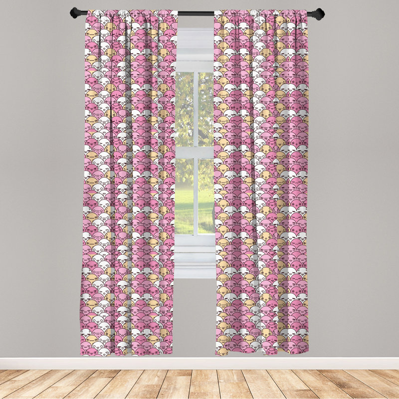 Paire de rideaux semi-transparents avec passe-tringle, 28 po x 95 po