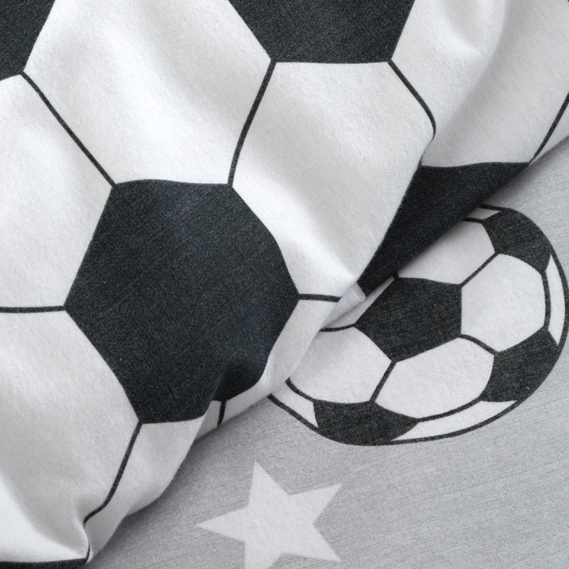 Brushed Cotton Football Stars Reversible Duvet Cover Set, Double Duvet Cover + 2 Standard Pillowcases