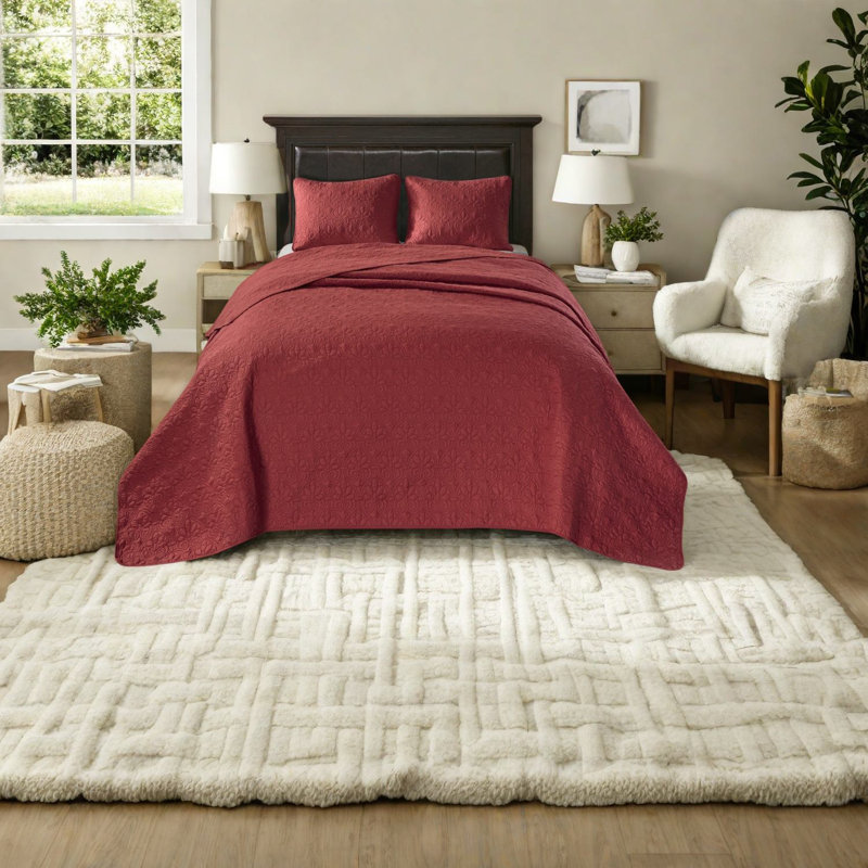 Ensemble de literie confortable en coton réversible pour grand lit