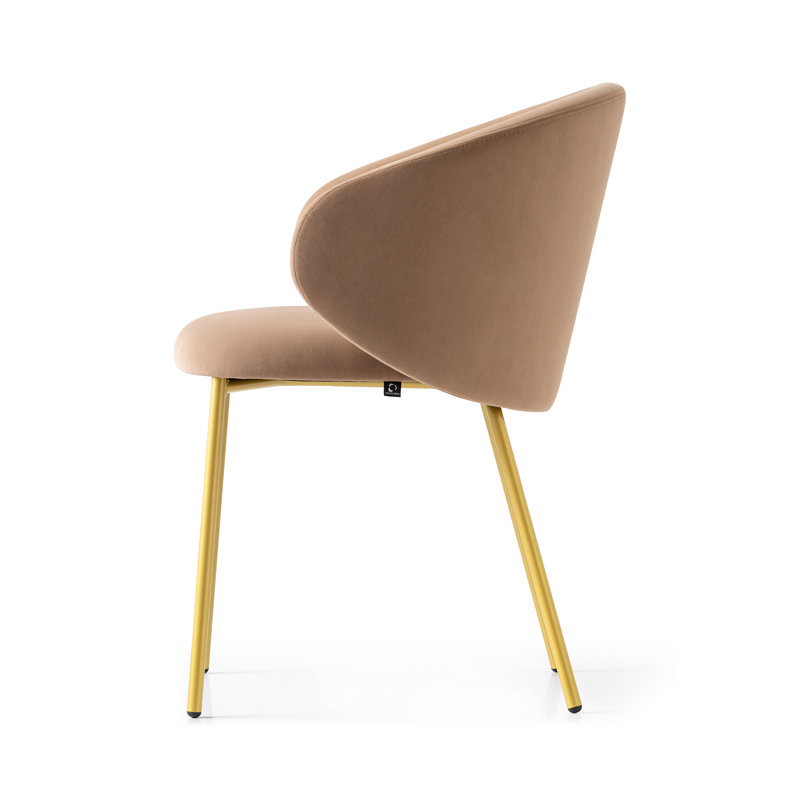 Tuka Upholstered Armchair with Metal Frame, Camel Brown, Matte Black