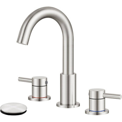 Widespread Bathroom Faucet 3 Hole, 2-handle  Bathroom Sink Faucet with Drain Assembly