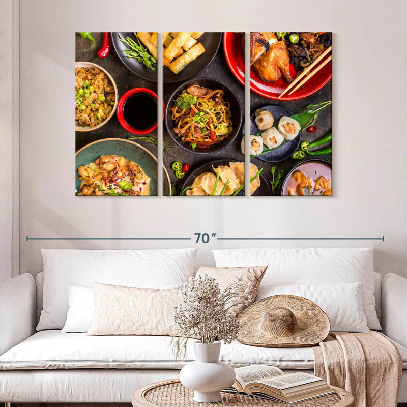 Yarlin Assorted Chinese Dishes, 32" H x 50" W