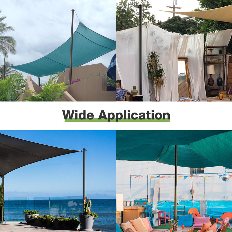 8 Ft Shade Sail Pole Post with Bracket Clamp