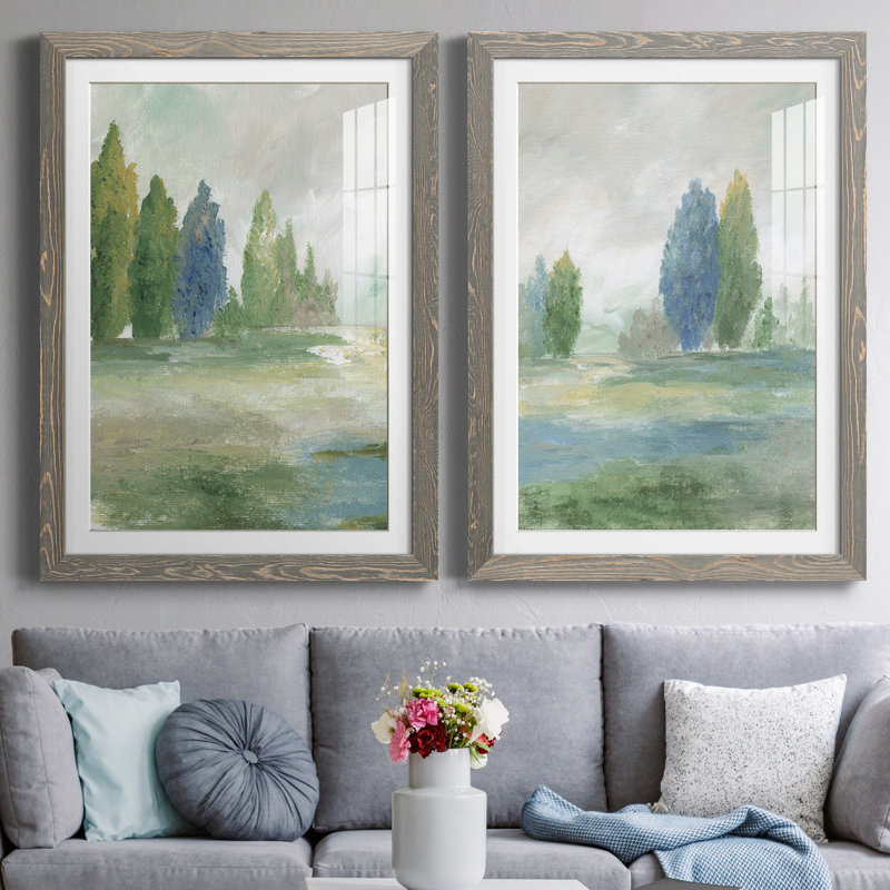 Jeweled Valley I - Ensemble de 2 reproductions d'art, H 44 po x l 31 po x P 1 po, Impression encadrée avec passe-partout