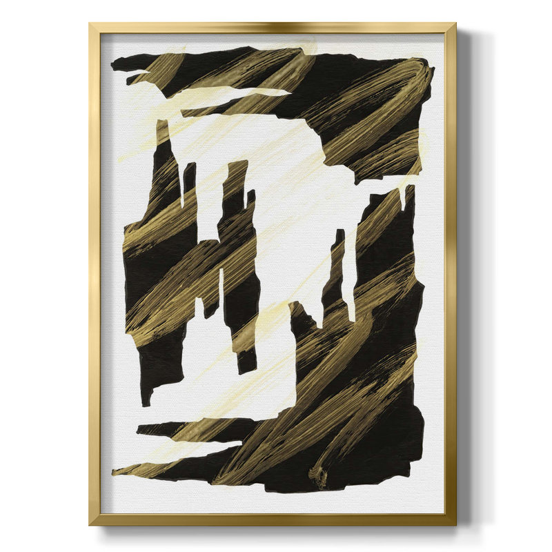 Onyx Obelisks II - impression d'un seul cadre photo, H 42,5 po x l 30,5 po, Toile avec cadre doré, Pas de tapis