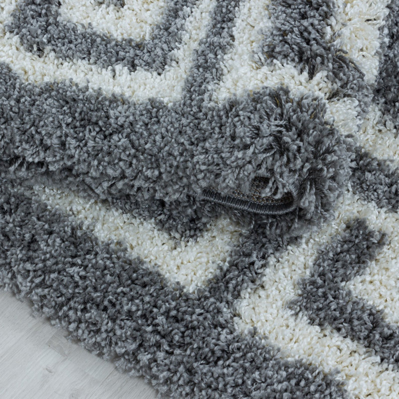 Foulk Geometric Shag Area Rug, Rectangle 80 x 150cm