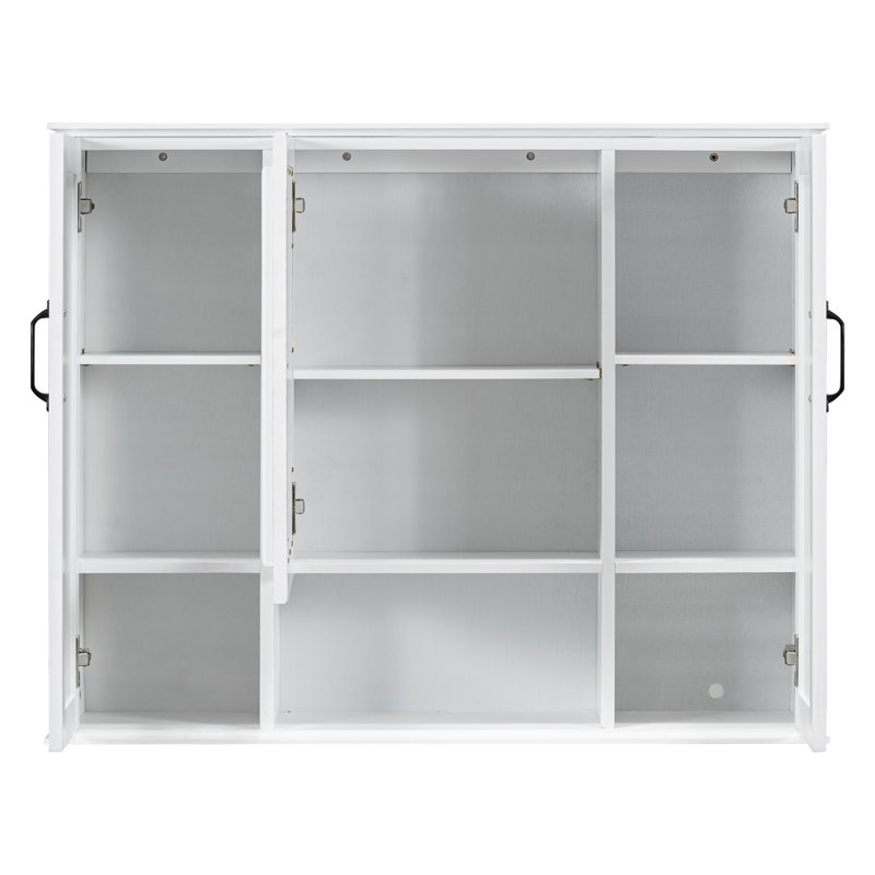 Armoire à pharmacie 36 po, armoire de rangement murale pour salle de bain, armoire murale moderne avec miroir, armoire à miroir avec 3 portes (ne pas inclure le meuble-lavabo)
