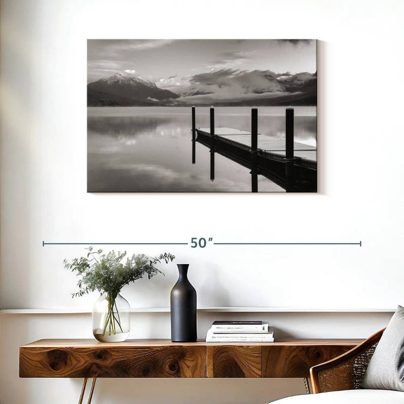 Alvord Lake McDonald Dock BW, 24" H x 36" W