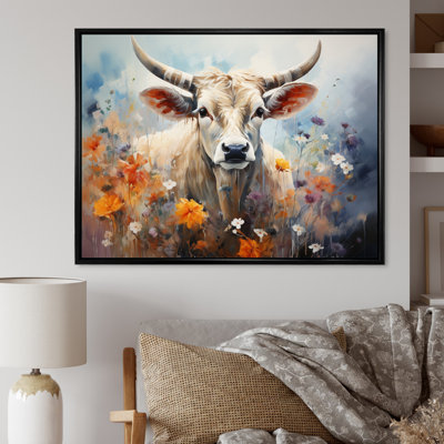 Vache harmonie florale II - imprimé