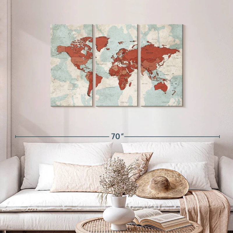 Carte du monde Keimar, H 28 po x l 45 po