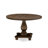 7 Piece Dining Table Set Consist of a Round Dining Room Table with Pedestal and 6 Dark Khaki Linen Fabric Upholstered Chairs, Distressed Jacobean-1151886025