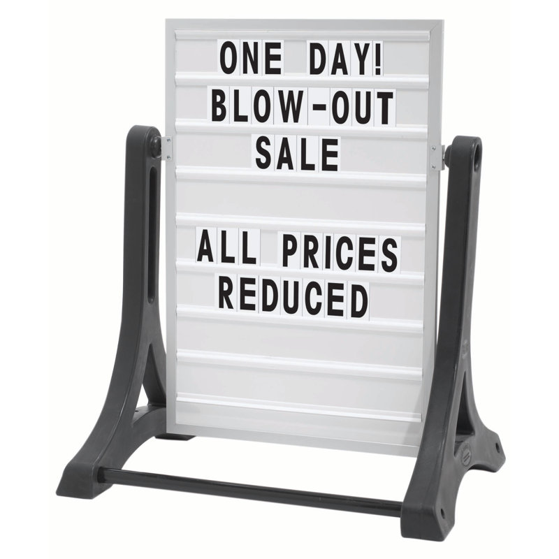 Double Sided Black Aluminum Letter Board Sidewalk Sign