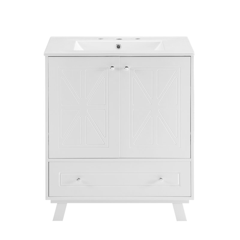 54 30'' Single Bathroom Vanity Base Only, White