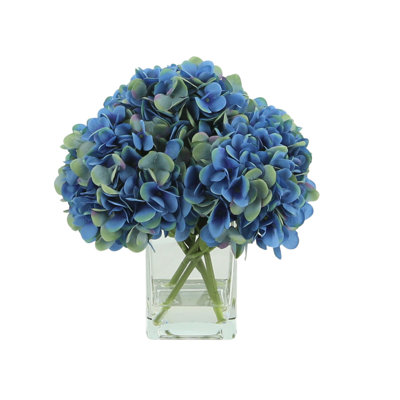 Arrangement floral d'hortensias en pot
