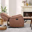 37" Wide Top Leather Cushion Back Manual Reclining Home Theatre Seat with Hidden Cup Holder