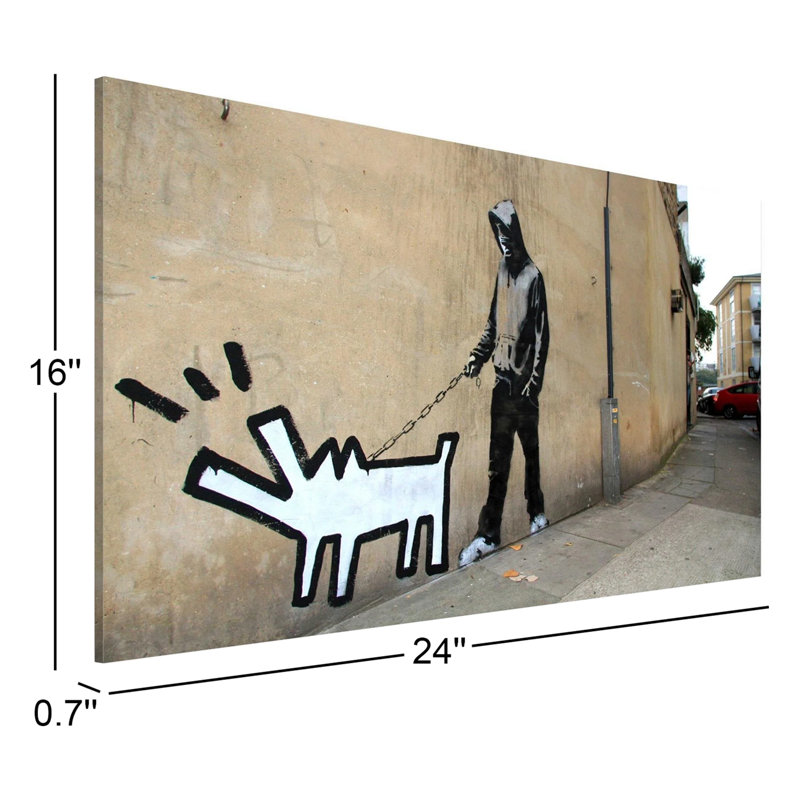 Elyon Banksy Barking Dog sur toile