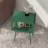 Modern 1-Piece Television Shape Hollow Green Metal End Table Side Table with Storage-1965905524