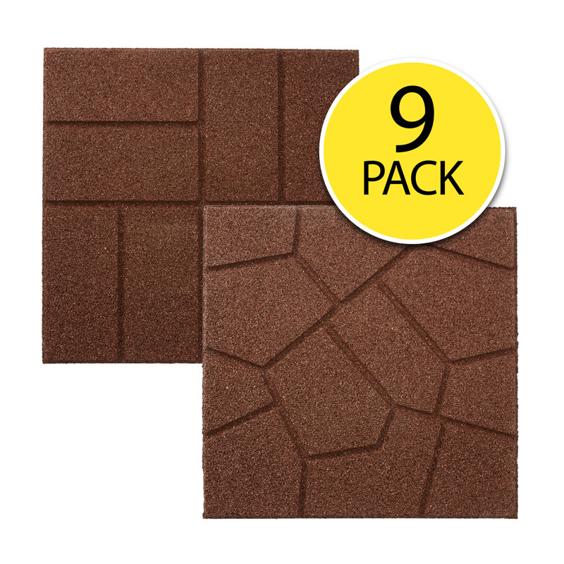 16'' x 16'' Composite Paving Stone, Brown