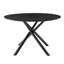 Table basse 47,86 "avec base en métal, aspect élégant, table ronde moderne noire, 47,86", noir, assemblage simple requis