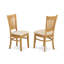 L'ensemble de table de cuisine 5 pièces pour 4 personnes comprend une table de salle à manger ronde avec Dropleaf et 4 chaises de salle à manger en tissu de lin, chêne-400042982-335044431-335044416