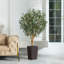 Adcock Artificial Olive Tree with Decorative Pot, UV Resistant Faux Olive Tree with Natural Trunk-700034063-700034058