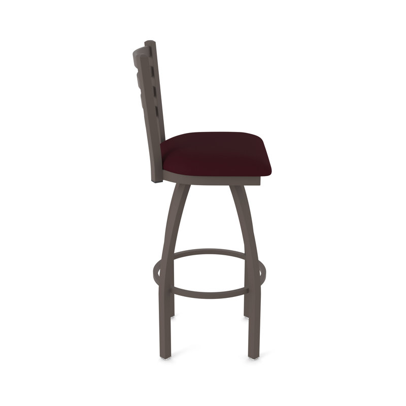 Tabouret pivotant Jackie, Vinyle - bordeaux Canter, Bronze, Tabouret de comptoir (siège d'une hauteur de 25 p