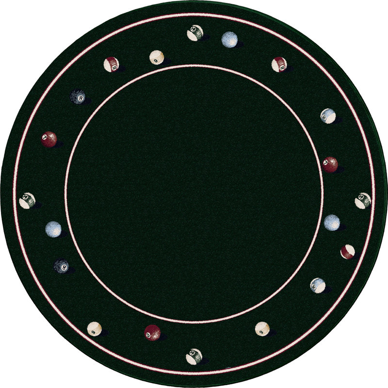 Tapis émeraude Alminus Billiards, Rond 7 pi 7 po