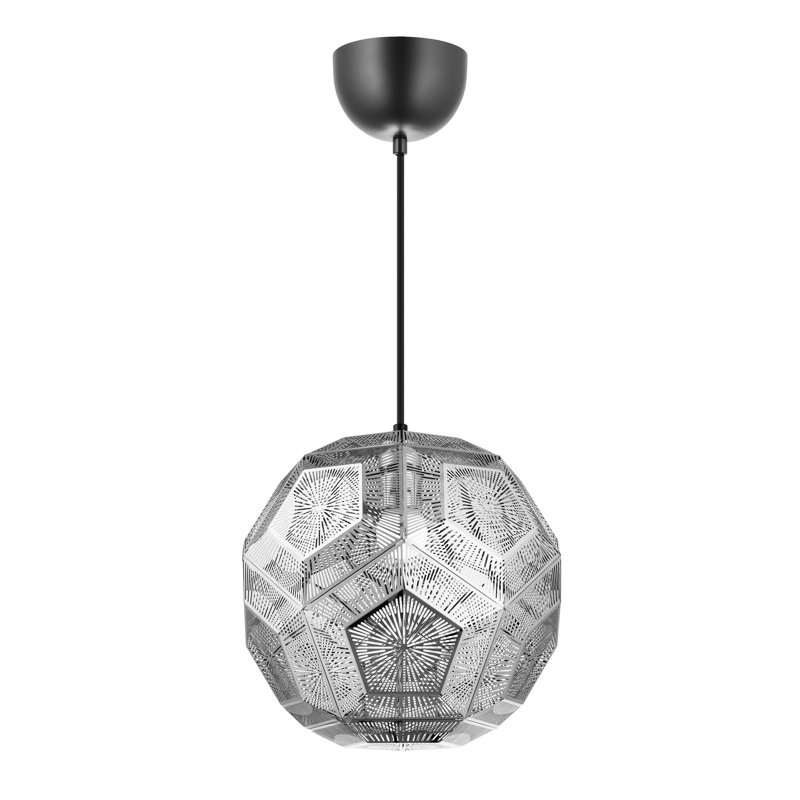 Miramontes 1 - Light Geometric Pendant, Glossy Chrome