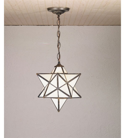 Meyda Tiffany & Stained Glass 1 - Light Pendant, White, 28" H x 24" W x 24" D