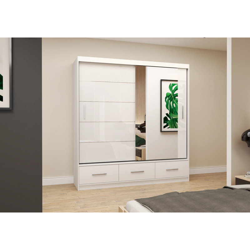 Charlesa Manufactured Wood Wardrobe, Black