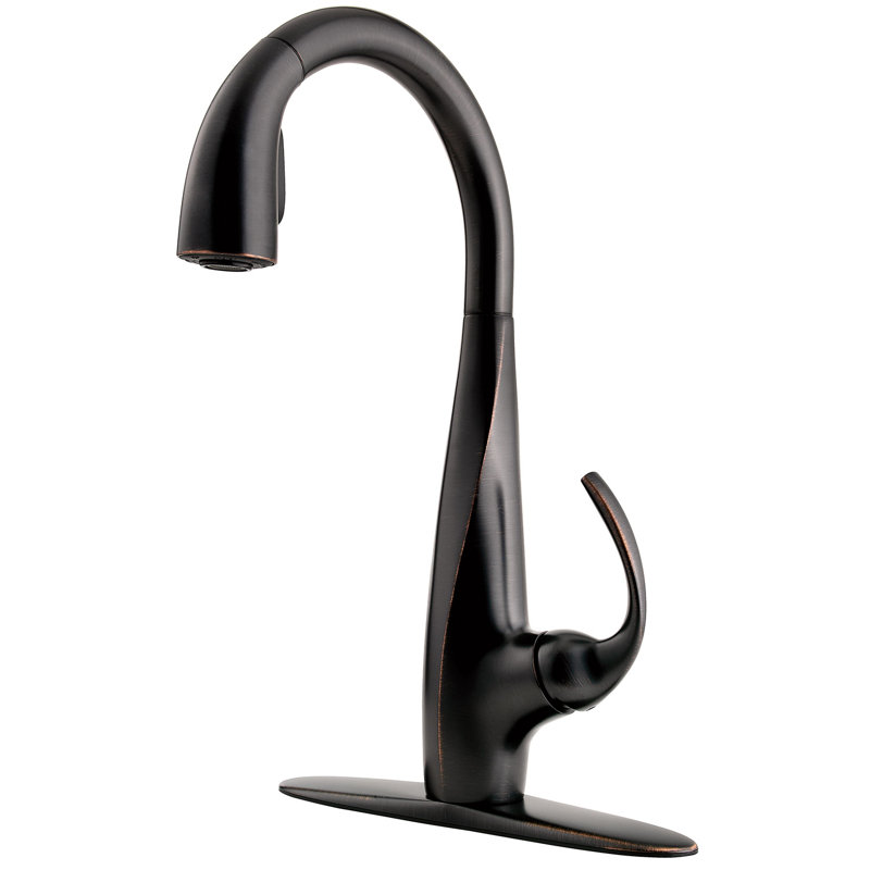 Avanti Pull Down Single Handle Kitchen Faucet, Tuscan Bronze