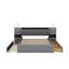 Grand lit plateforme tapissier avec lumières, tiroirs, lit gigogne et tablettes-213970991
