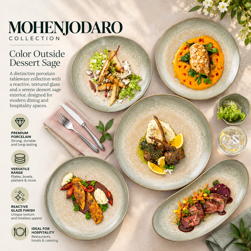Assiette plate en porcelaine MOHENJODARO, 10.6"
