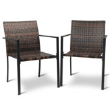 Lakeyshia Steel Outdoor Stacking Dining Armchair